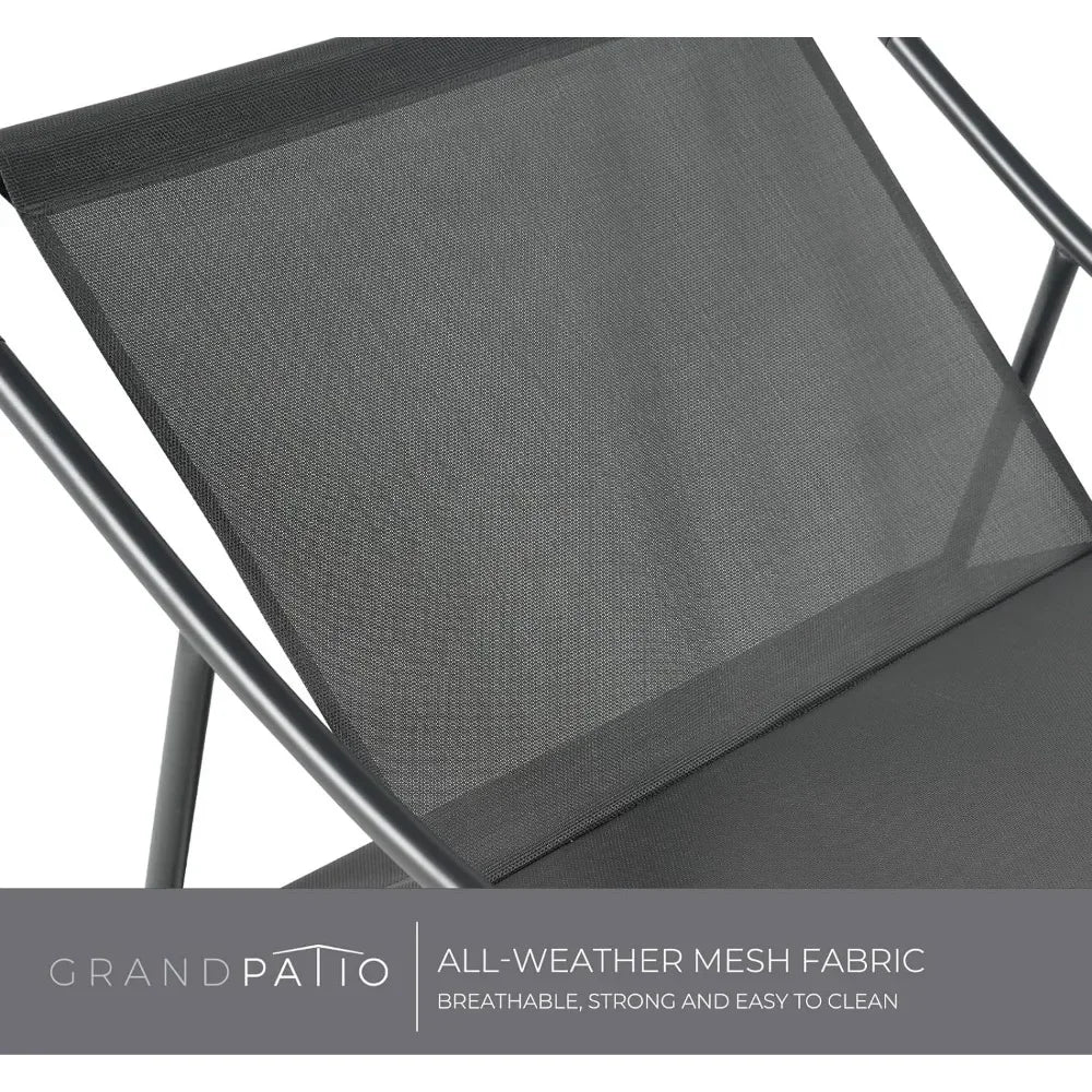 , Metal Lounge Rocking Chair with Thick Comfy Cushion