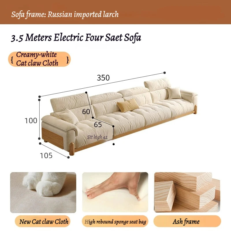 Japanese New Lazy  Simple Square Electric Designer Puffs Modern Solid Wood  Couches