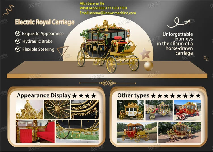 Electric Carriages, 4  wheels, royal wedding, cinderella, horse drawn buggy, sightseeing vintage horse wagon carts