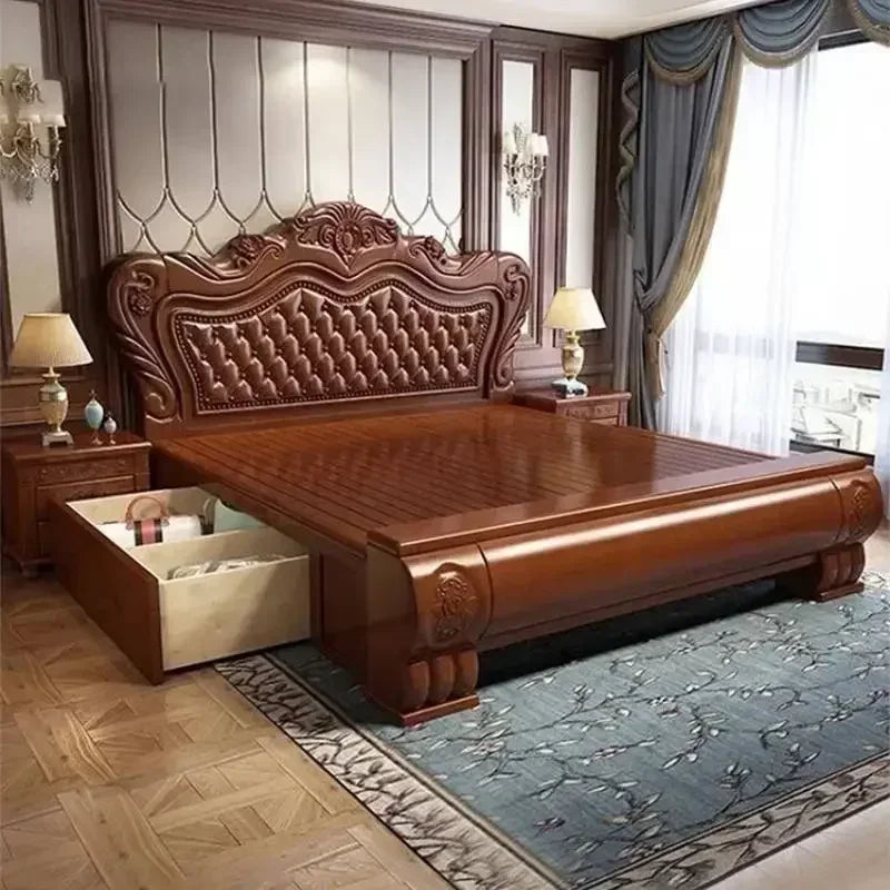 Nordic Elegant Double Platform Bed. Pretty Unique, King Size Wood Frame Bed Sets, Luxury Modern Queen Size




























woof