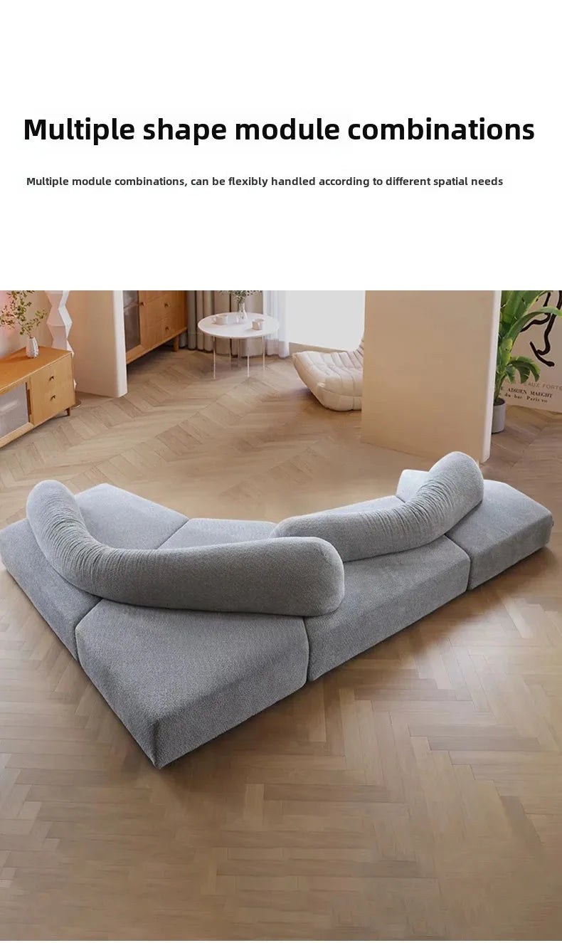 Nordic Apartment Luxury  Simple White modern Designer Sofas, Lazy Floor Loveseat
