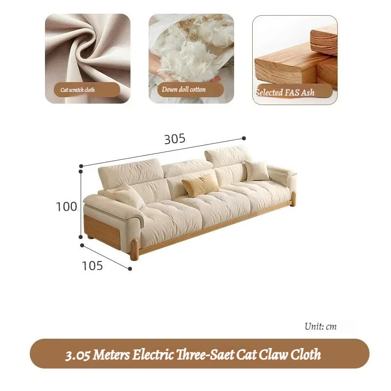 Japanese New Lazy  Simple Square Electric Designer Puffs Modern Solid Wood  Couches