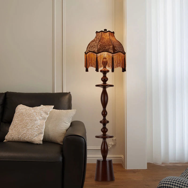 Chinese Style Tassels Retro Warm LED light, luxurious Floor lamp