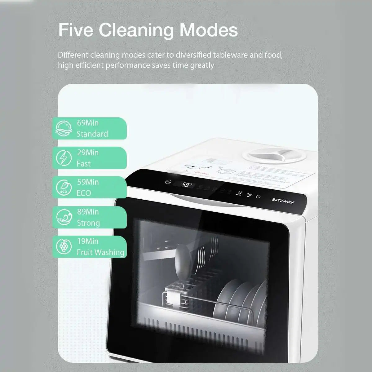 Smart Table Dishwasher Mini Compact Temperature