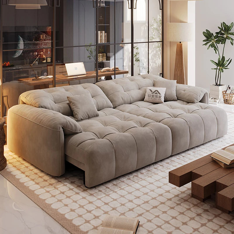 Nordic European Large Luxury Sofas , Electric Modern Foldable Designer Puffs