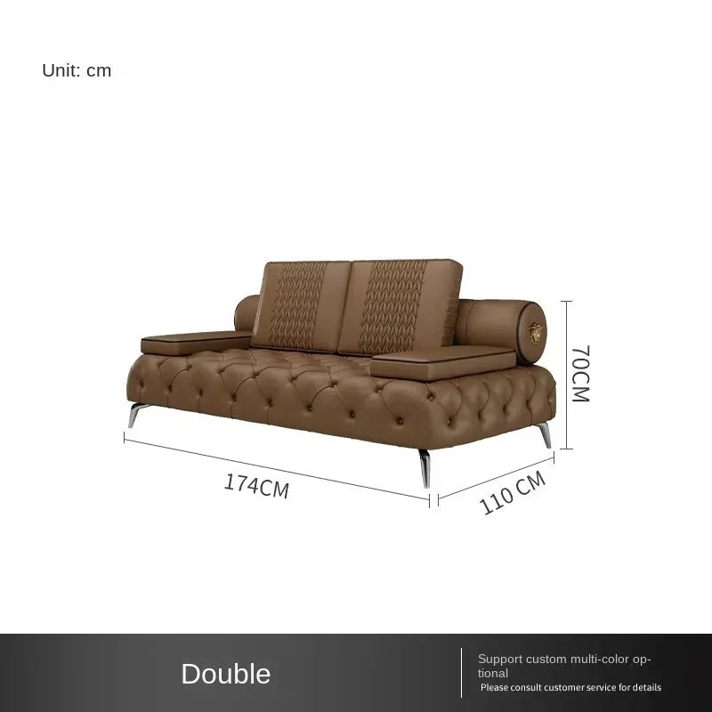 Nordic European Brown Wood Large Armrest filler Modern  Luxury  Floor Salon  Recliner