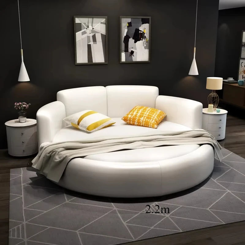 Minimalist European Master Large Modern Fabric Princess Double Bed