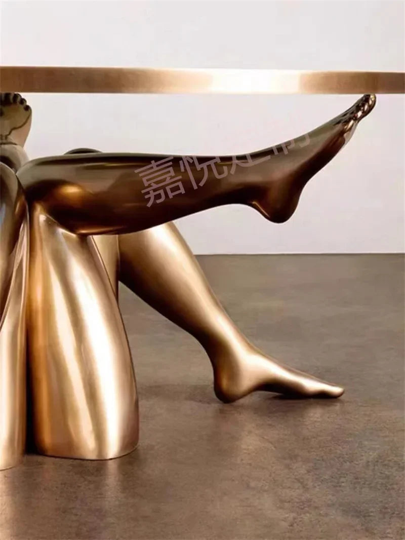 Hotel Room  modern art FRP electroplating beauty personality round table leg