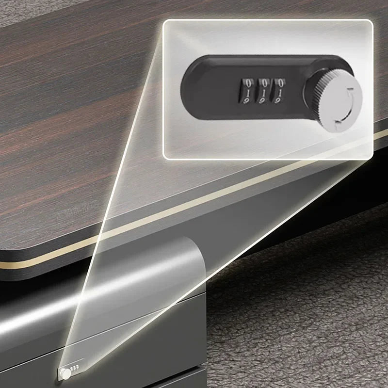 European  Modern Furniture Black wood, Floor Computer Desks corner  storage, standing  drawers,