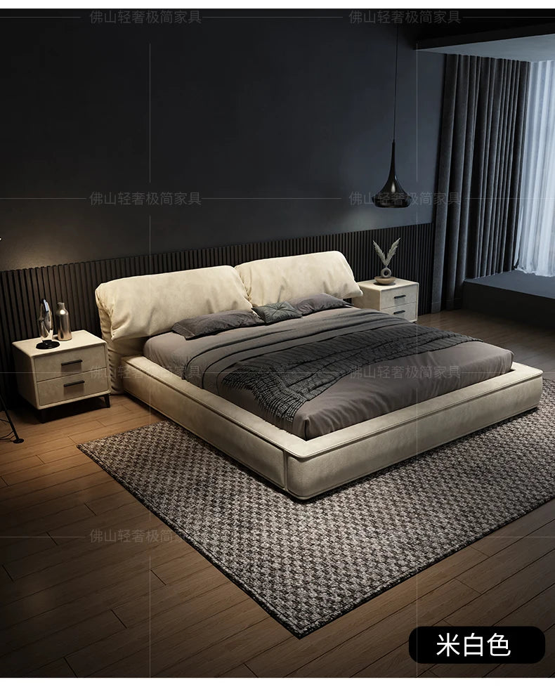 Floor Platform Holder Aesthetic Sleeping European Minimalist Large  Double Bed