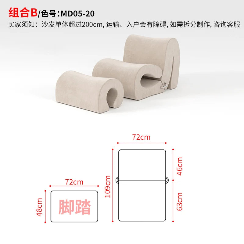 Villa European Sofa  and Ottoman  Large Adjustable Italian  Designer Curved Canape Salon