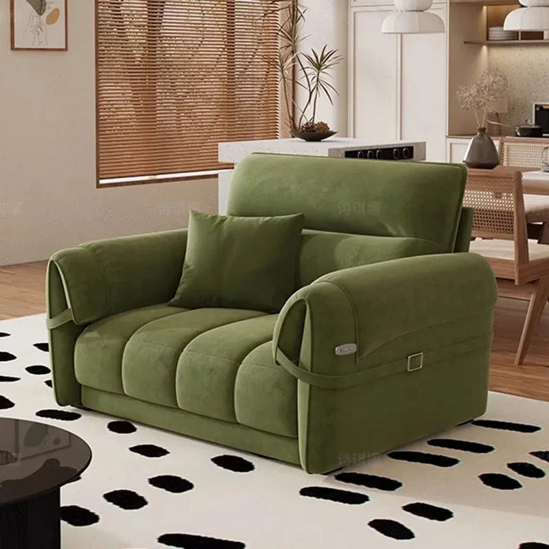 Nordic Modern Green European  Sofa Design Extendable Floor Recliner  Sofas