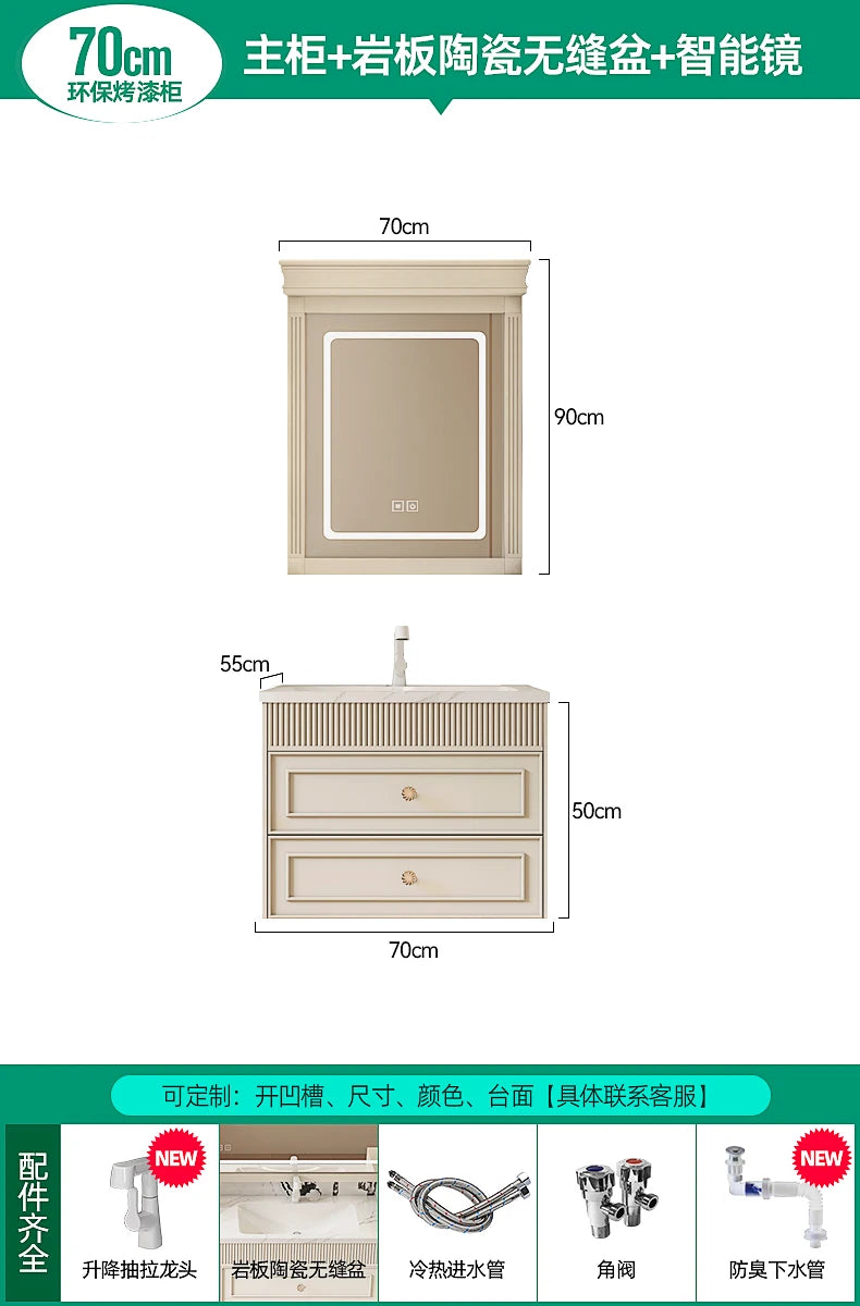 French Ceramic Vertical Vanity, Portable Toilet Wall Shelves Desk Storage Organizer, rock sinks cabinet