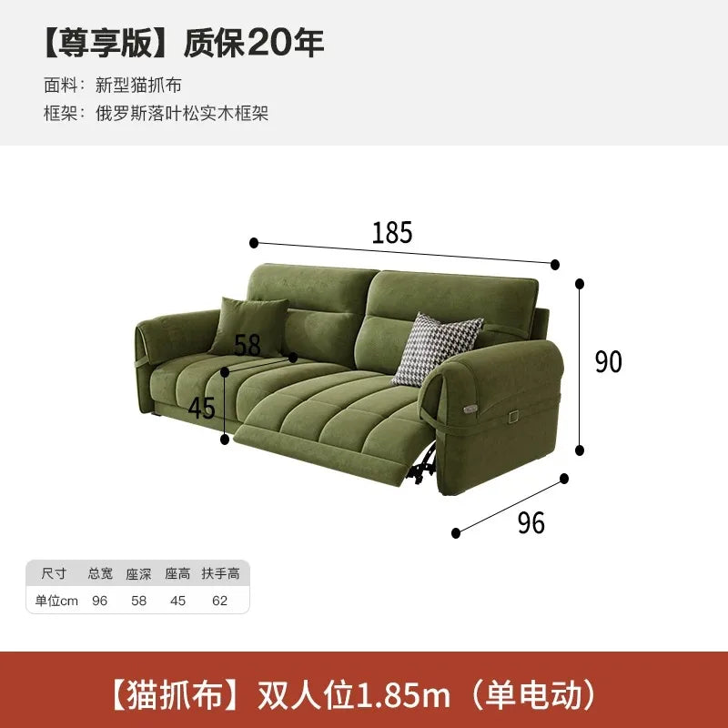 Nordic Modern Green European  Sofa Design Extendable Floor Recliner  Sofas