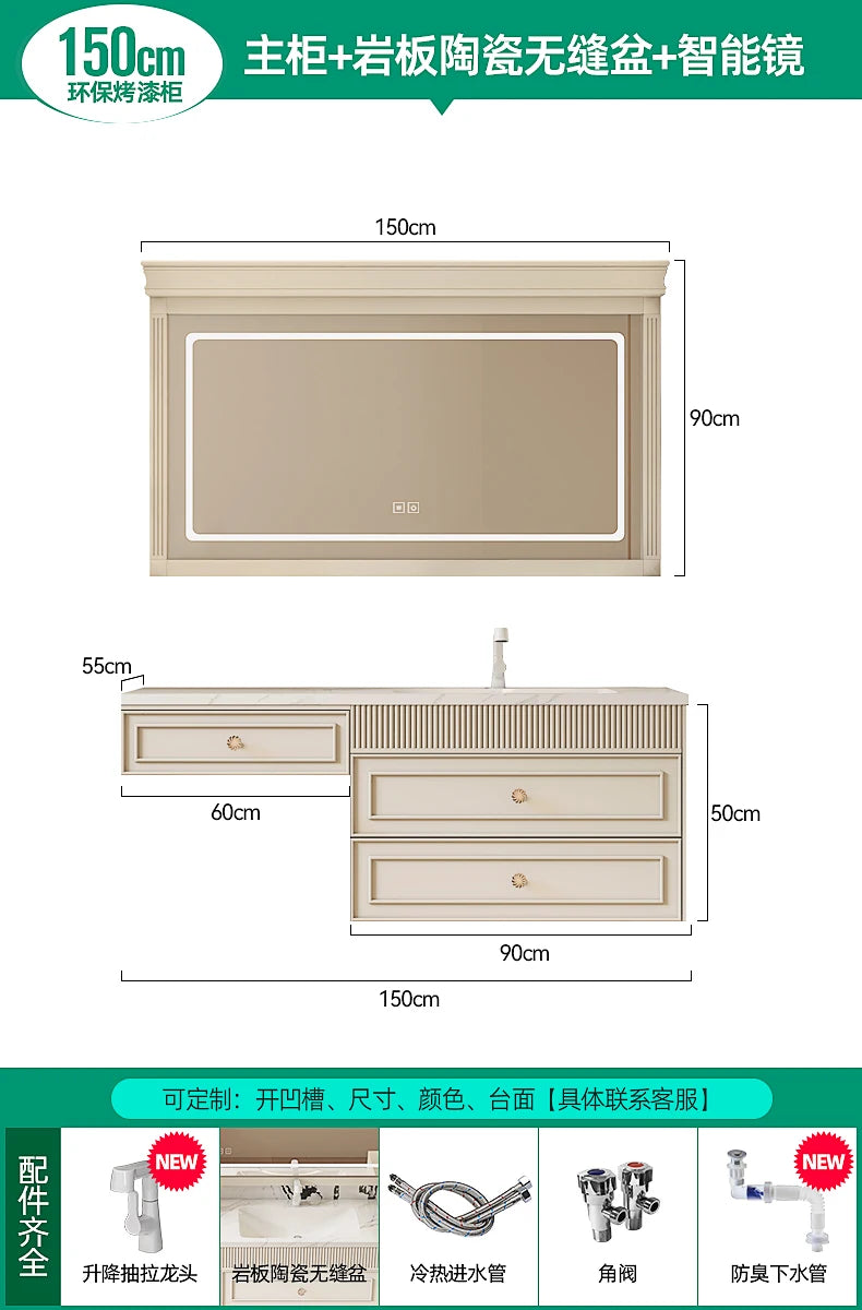 French Ceramic Vertical Vanity, Portable Toilet Wall Shelves Desk Storage Organizer, rock sinks cabinet