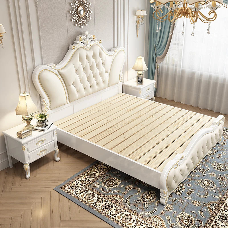 Modern Luxury Design King Size Italian Bed Frame w. Aesthetic Storage