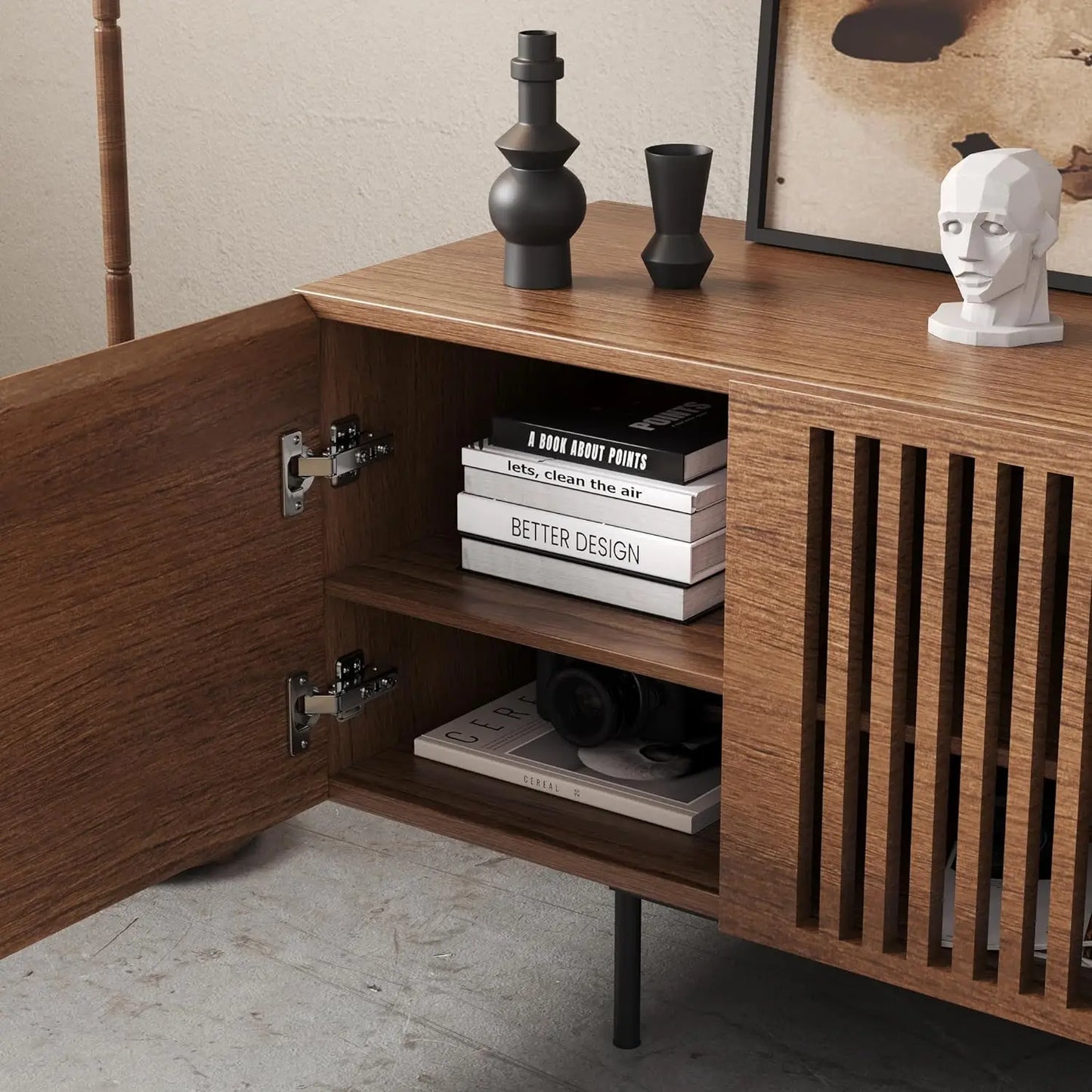 Modern Design  - Mid Century Entertainment Center  for  Flat Screen TV storage