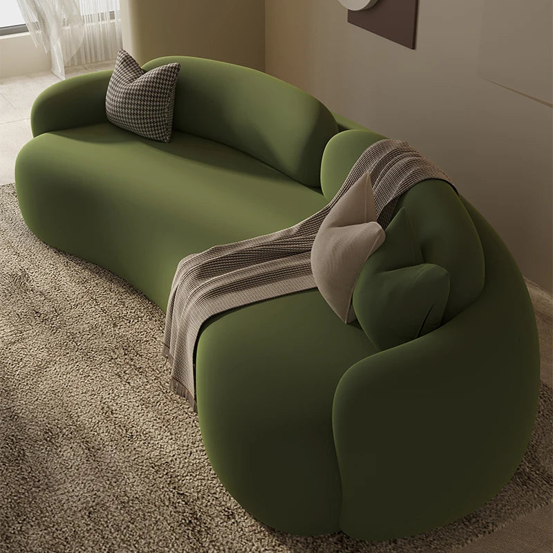 Nordic Armrest Large Filler Sofas,  European Brown Wood ,Floor Salon Sofa , Luxury & Unique Recliner
