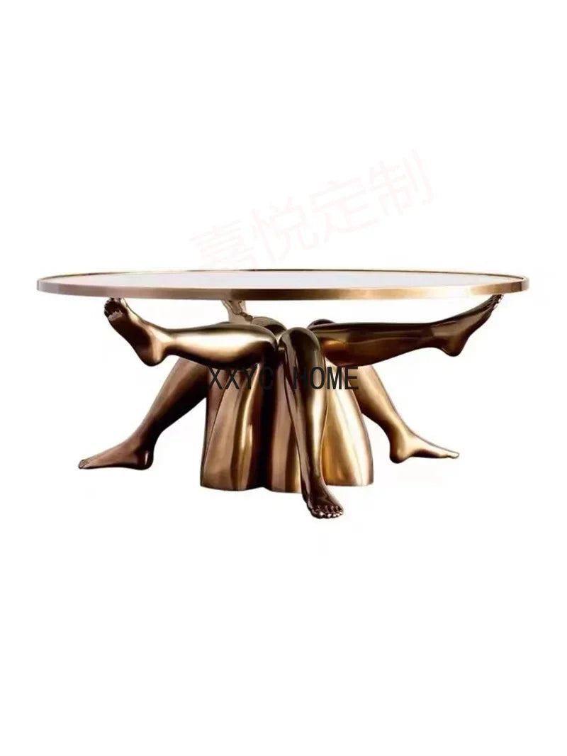 Hotel Room  modern art FRP electroplating beauty personality round table leg