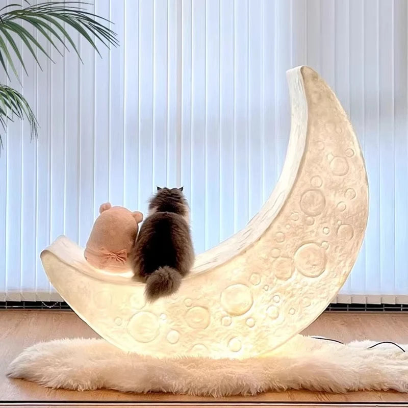 Nordic Creative  Romantic Design Lounge chair, atmospheric Decoration Crescent. Moon Floor Lamp