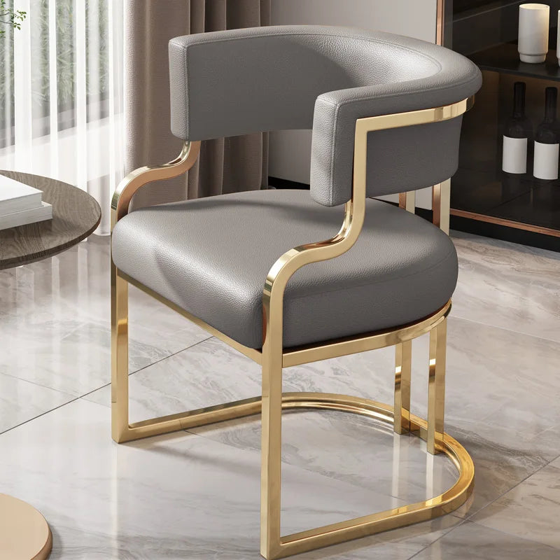 Nordic Banquet Chairs Metal Legs White And Gold Unique Relax Lounge chairs