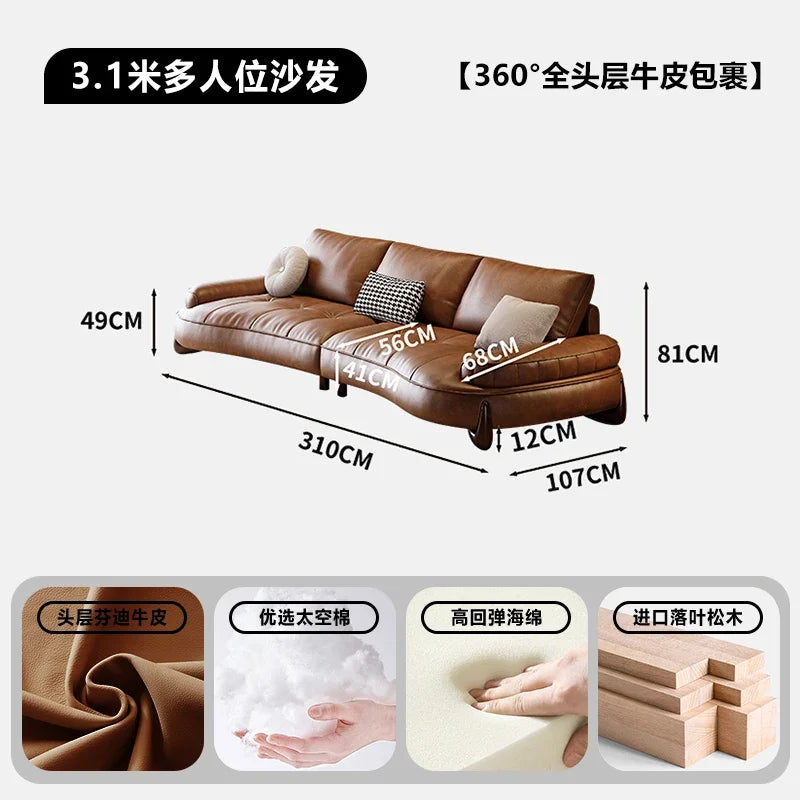 Italiano Brown Relax Unique Reclining Style  Hotel Designer Sofa