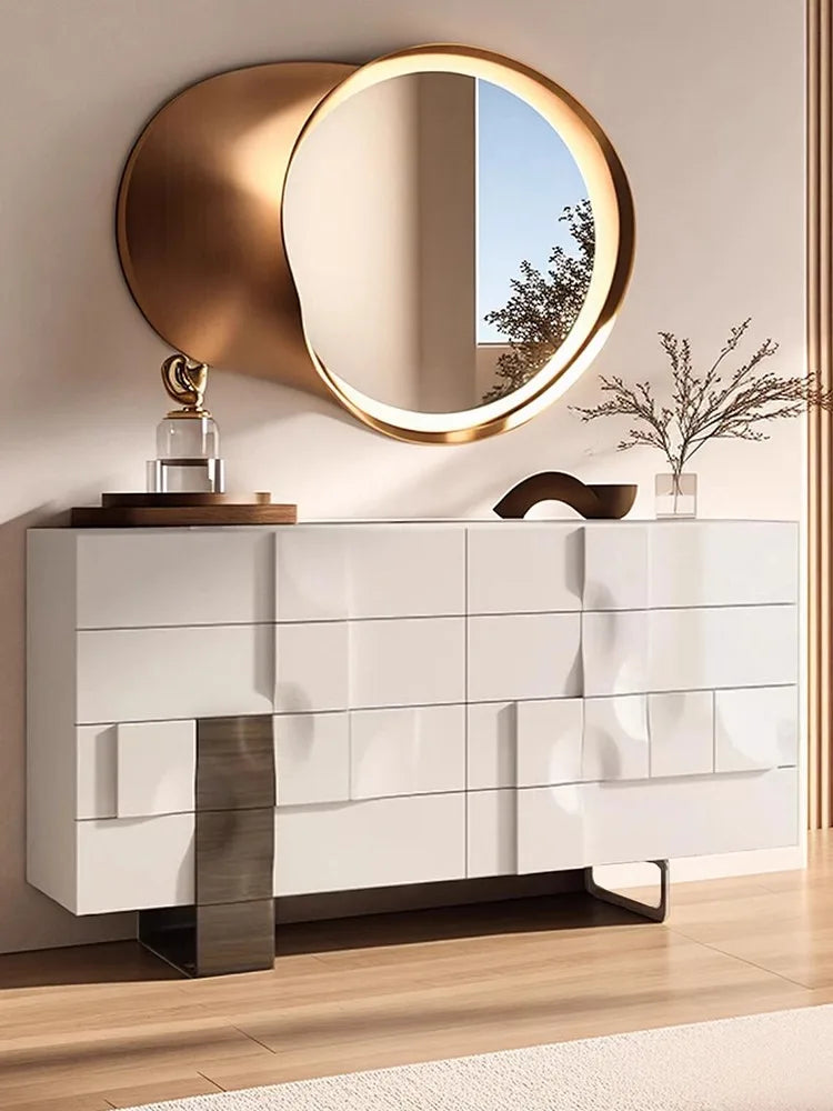 Nordic Organizer,  White Storage Haller Sideboard  Cabinets