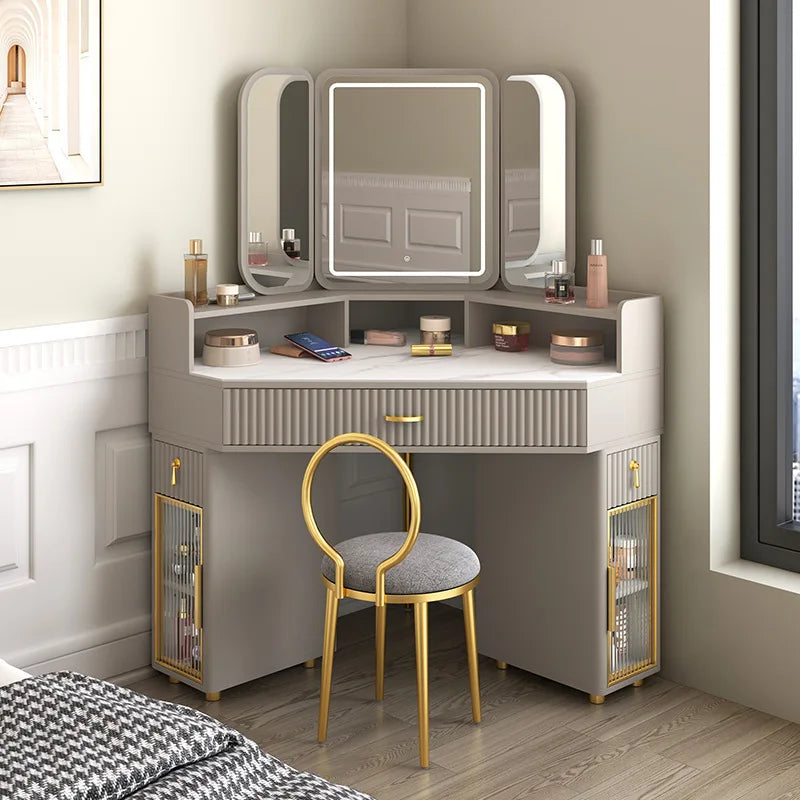 Luxury Solid Wood Dressing & Makeup Tables Modern Triangle Storage Combination Locker