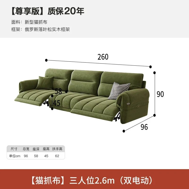Nordic Modern Green European  Sofa Design Extendable Floor Recliner  Sofas