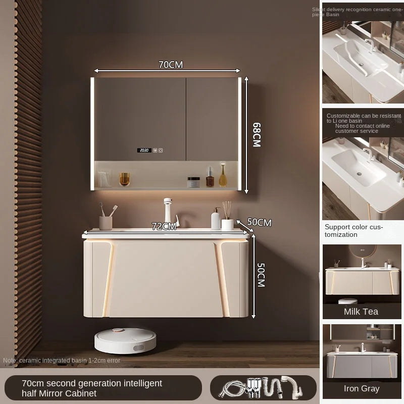 Ceramic Cabinet Combination Rounded Integrated Washbasin Face Master Cabinets