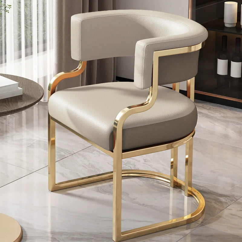 Nordic Banquet Chairs Metal Legs White And Gold Unique Relax Lounge chairs