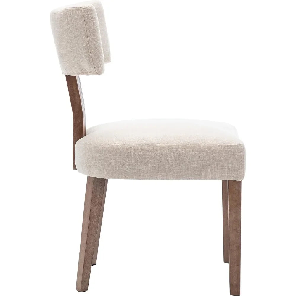 Modern Upholstered Chairs, Set of 4, wood Legs
