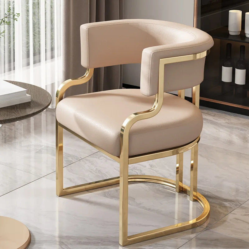 Nordic Banquet Chairs Metal Legs White And Gold Unique Relax Lounge chairs