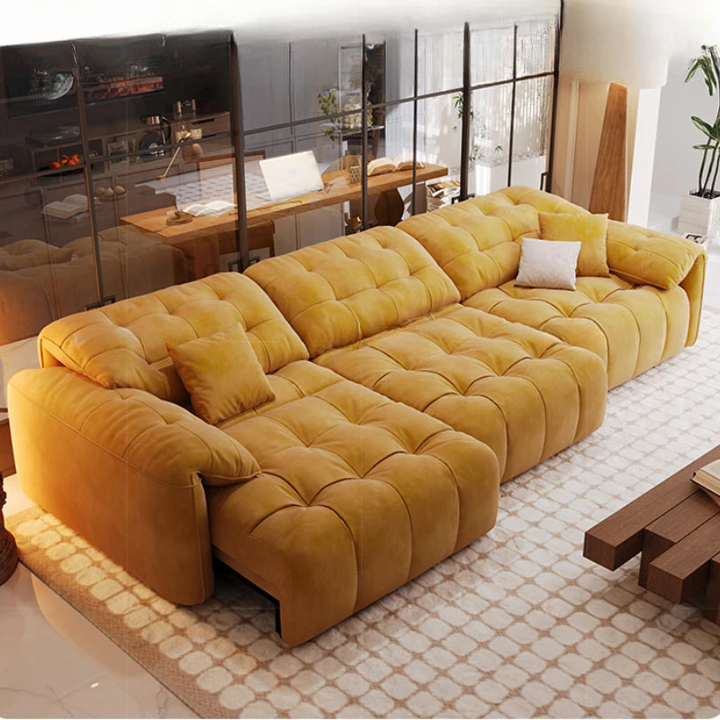 Nordic European Large Luxury Sofas , Electric Modern Foldable Designer Puffs couch bed