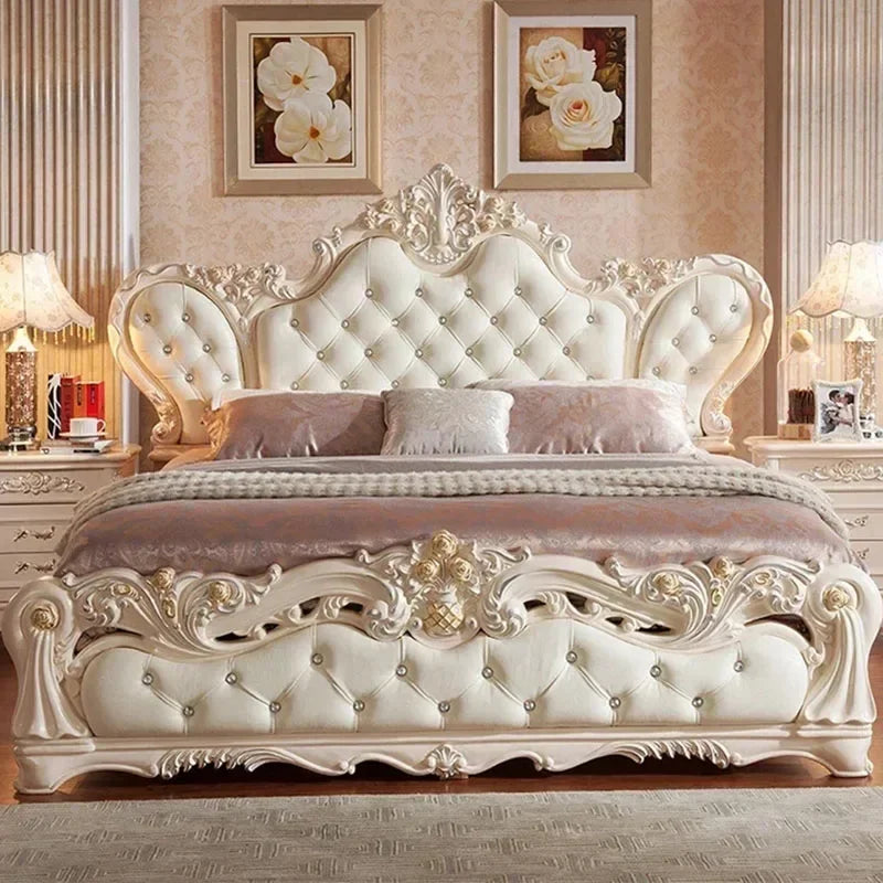 Nordic Modern Luxury Leather, Wood  Master Queen/ King  Bed  Multi-funizone