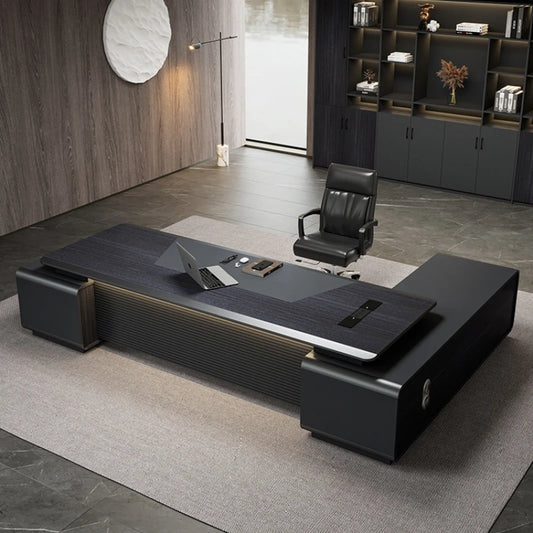 Executive Wooden   Large Wide Base Gaming  Computer Table Cabinet