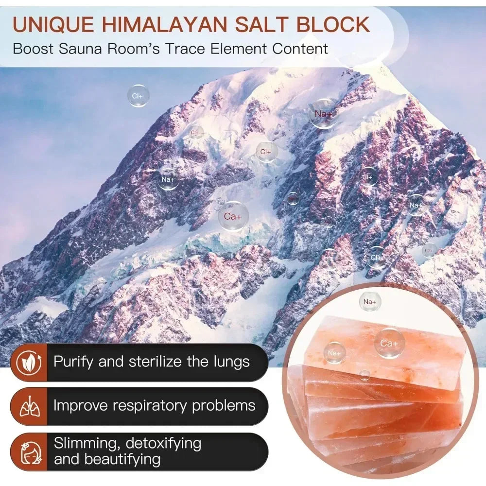 Indoor Home Sauna 2-3person Spa Room with Rapid Heating,Panoramic Tempered Glass & Oxygen Bar. Far Infared