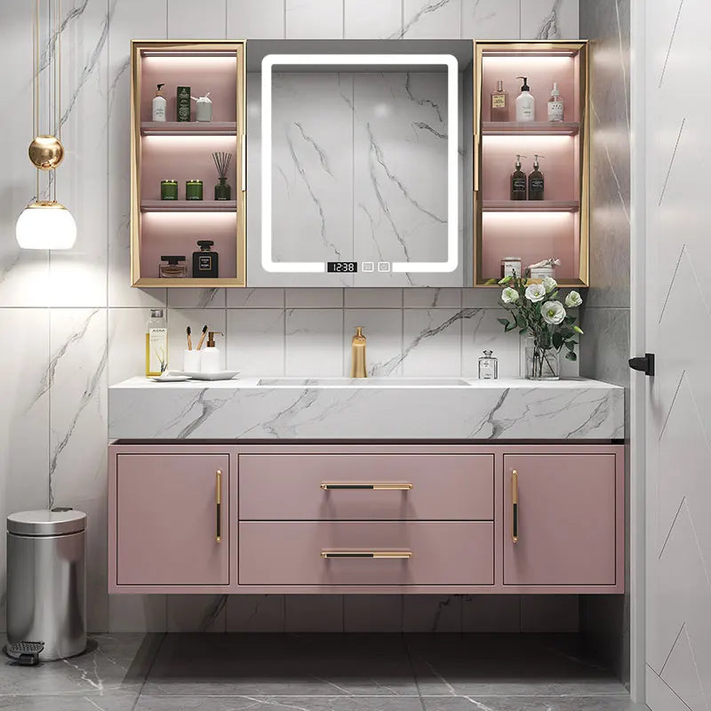 Mininalist Luxury Slate Modern One basin hand wash combination, cabinet, mirror, vanity