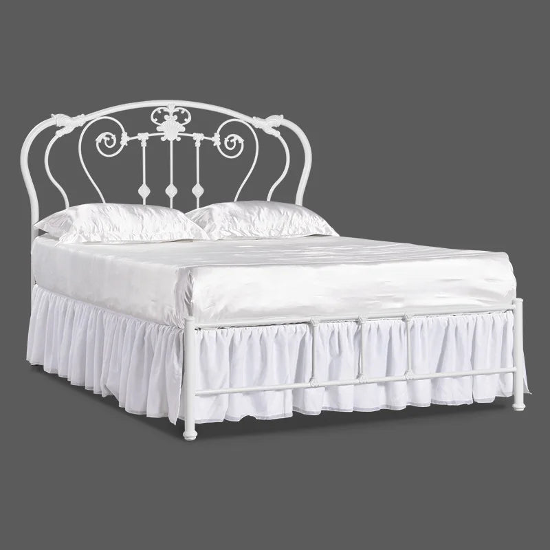 Nordic White Metal Master, Simple European Style Girl  Bed Frames