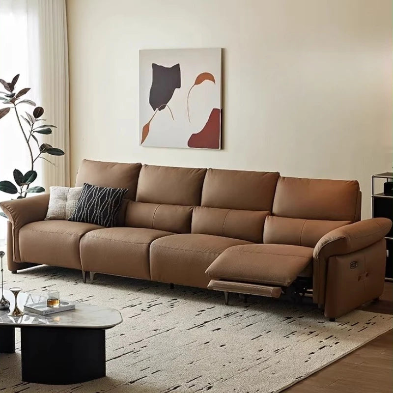 Minimalist Luxury Modern Floor Sofa Lounge 3 Seater Couch ,Leather Recliner