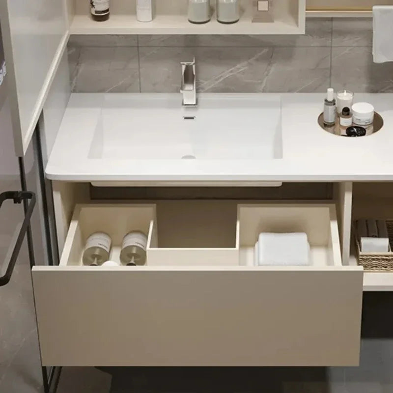 Modern Simple cabinet , Basin Washstand, Mirror Rock Plate Double