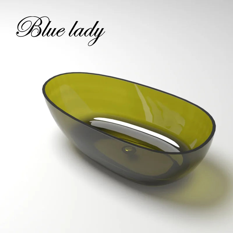 Lady Blue channel transparent free standing bathtubs, unsaturated resin, supplies