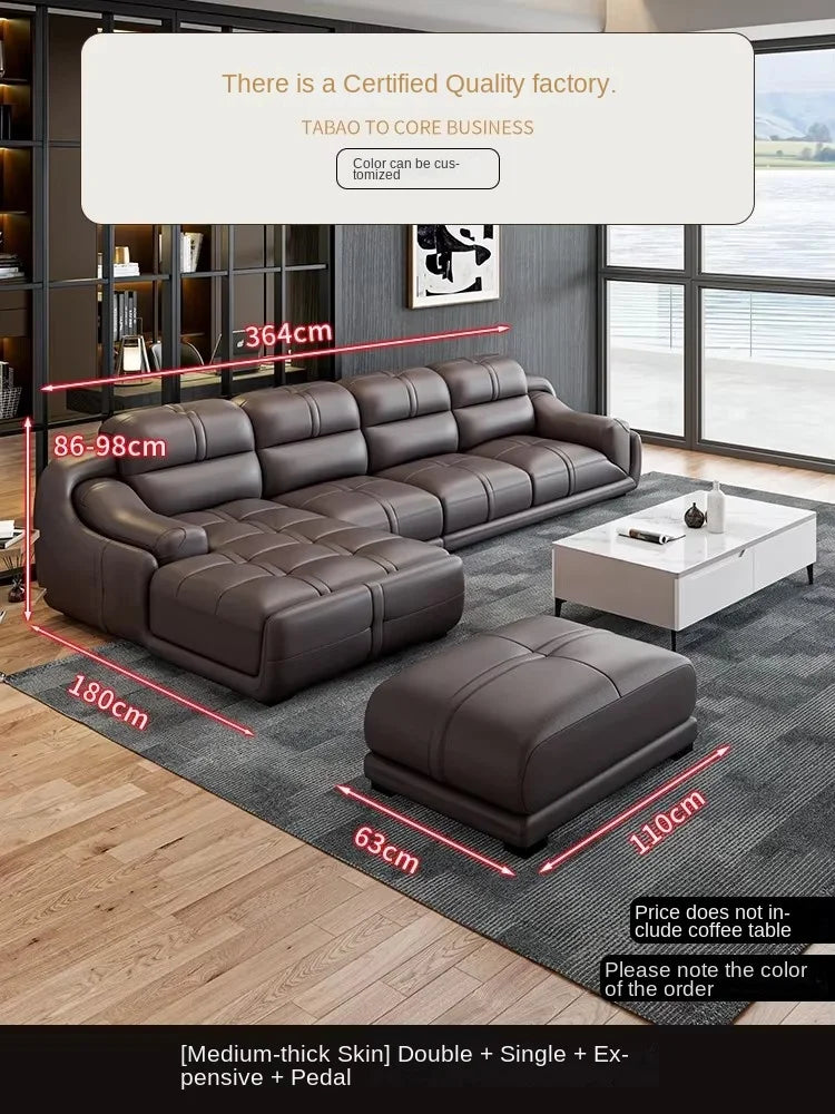 Nordic Modern Reclining Designer Large Wood  Brown Armrest design full set sofas