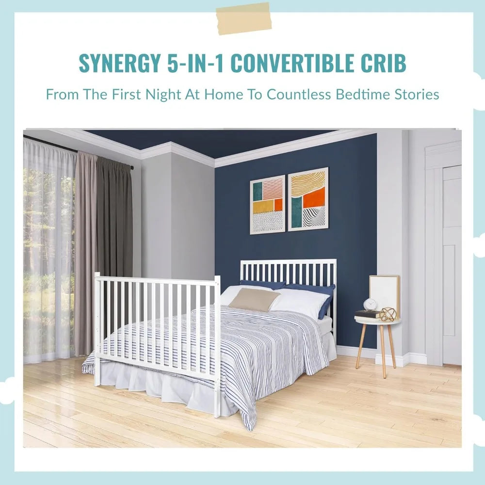 Synergy 5-in-1 Convertible Crib White