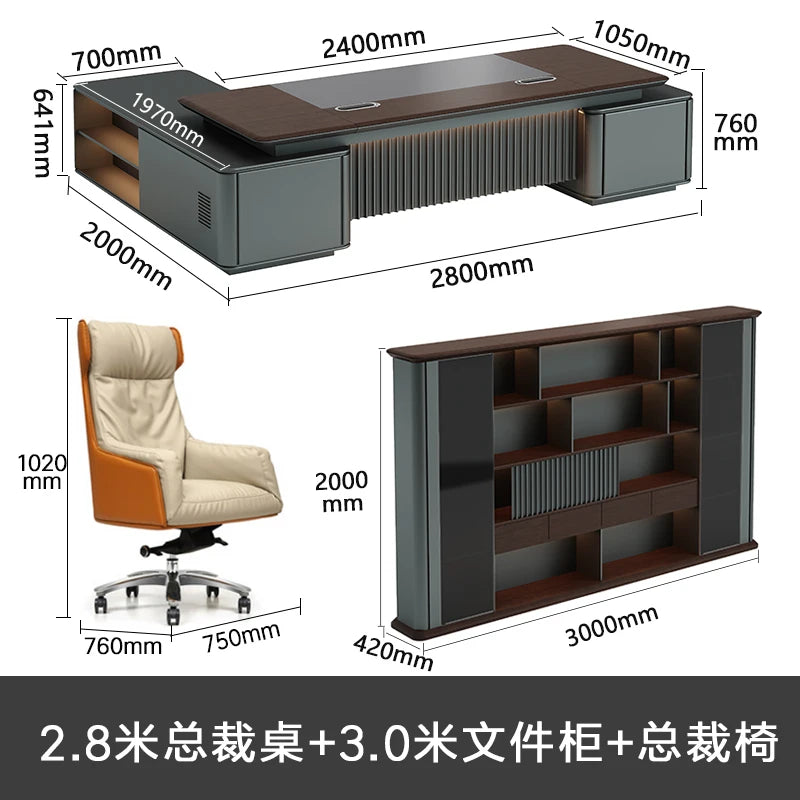 President High Quality Light, luxury Filing Cabinet, Boss wooden corner work table
