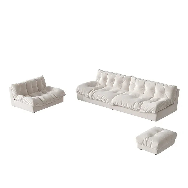 Minimalist Light Luxury Cream Clouds  Straight Comfort Sofa Bed Xxl