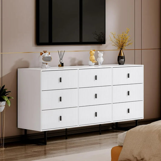 Dresser, 9 drawers, deep, storage, polished