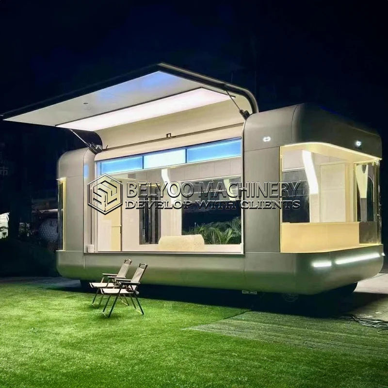 Belyoo MobileTrailer Fully Equipped Coffee Shop, Food Stand, Ice cream, custom kiosk, ba