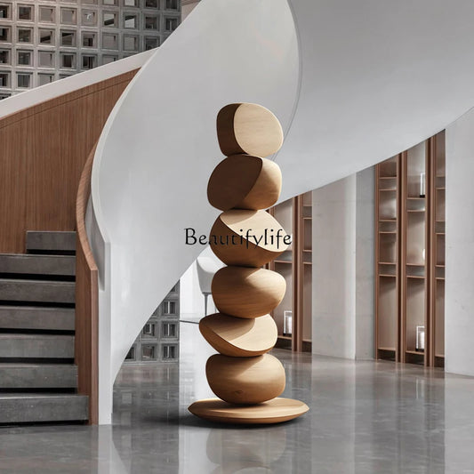 **B & B Hotel Entrance  wood art sculpture, floor-to-ceiling ornaments, wood carving decorations