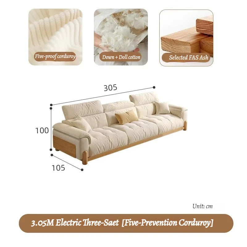 Japanese New Lazy  Simple Square Electric Designer Puffs Modern Solid Wood  Couches